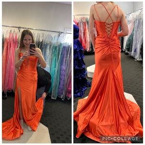 Stunning Orange Prom Dress Corset